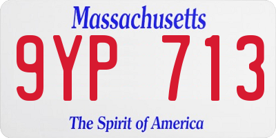MA license plate 9YP713