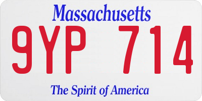 MA license plate 9YP714