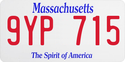MA license plate 9YP715