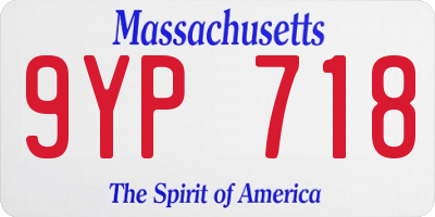 MA license plate 9YP718
