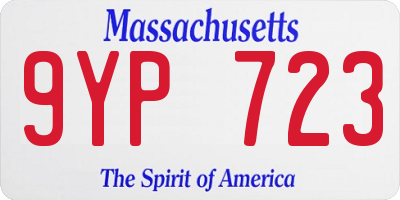 MA license plate 9YP723