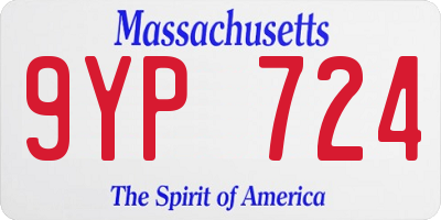 MA license plate 9YP724