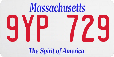 MA license plate 9YP729