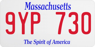 MA license plate 9YP730