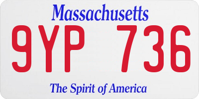 MA license plate 9YP736