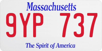 MA license plate 9YP737
