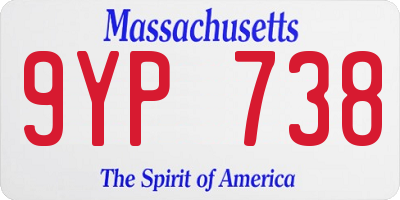 MA license plate 9YP738