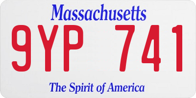 MA license plate 9YP741