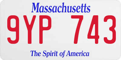 MA license plate 9YP743