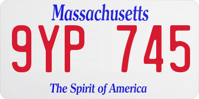 MA license plate 9YP745