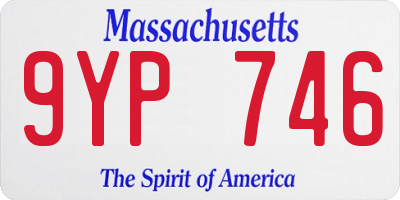 MA license plate 9YP746