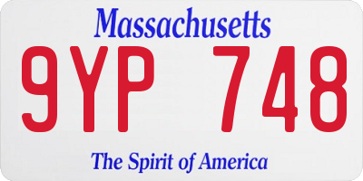 MA license plate 9YP748