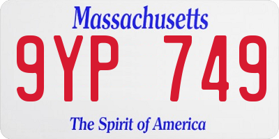 MA license plate 9YP749