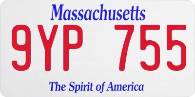 MA license plate 9YP755