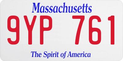 MA license plate 9YP761