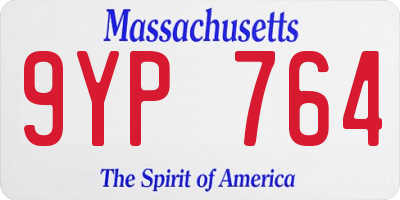 MA license plate 9YP764