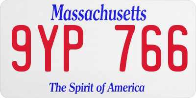 MA license plate 9YP766