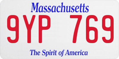 MA license plate 9YP769