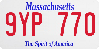 MA license plate 9YP770
