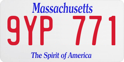MA license plate 9YP771