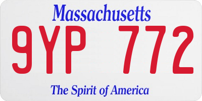 MA license plate 9YP772