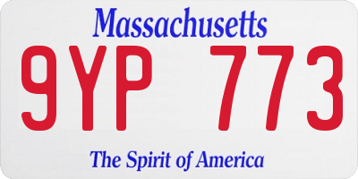 MA license plate 9YP773