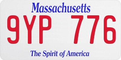 MA license plate 9YP776