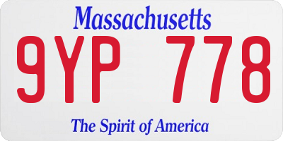 MA license plate 9YP778