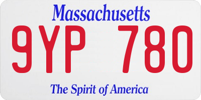 MA license plate 9YP780