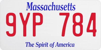 MA license plate 9YP784