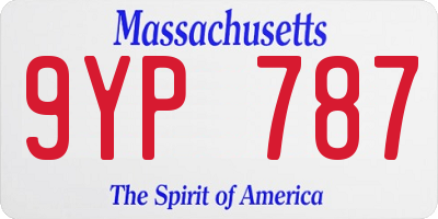 MA license plate 9YP787