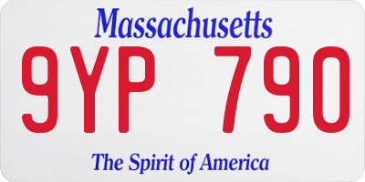 MA license plate 9YP790