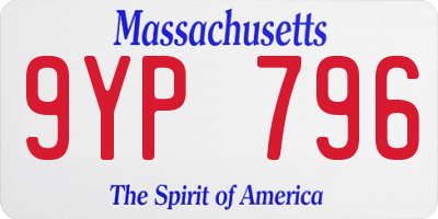 MA license plate 9YP796