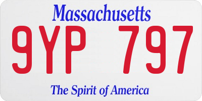 MA license plate 9YP797