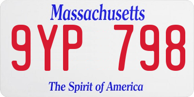 MA license plate 9YP798