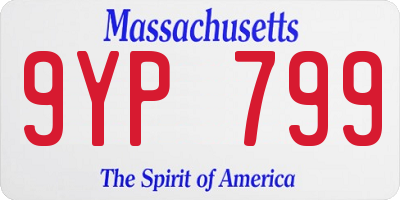 MA license plate 9YP799