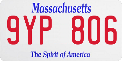 MA license plate 9YP806