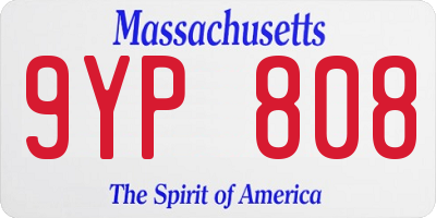 MA license plate 9YP808
