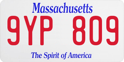 MA license plate 9YP809