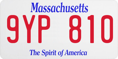 MA license plate 9YP810