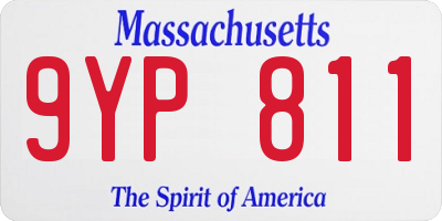 MA license plate 9YP811