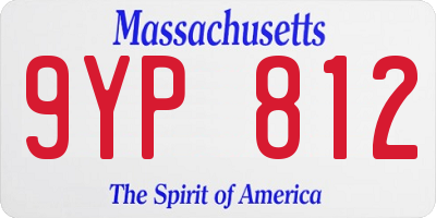 MA license plate 9YP812