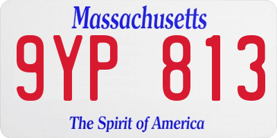 MA license plate 9YP813