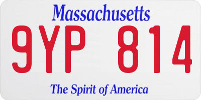 MA license plate 9YP814