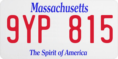 MA license plate 9YP815