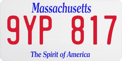MA license plate 9YP817