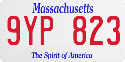 MA license plate 9YP823