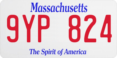 MA license plate 9YP824