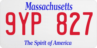 MA license plate 9YP827