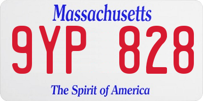 MA license plate 9YP828